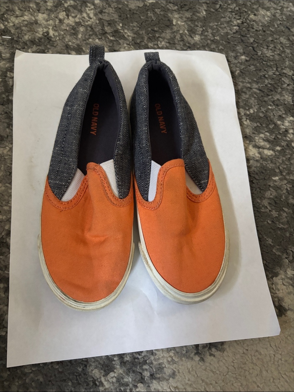 Old Navy Orange and Dark Gray Kids Slip-On Sneakers